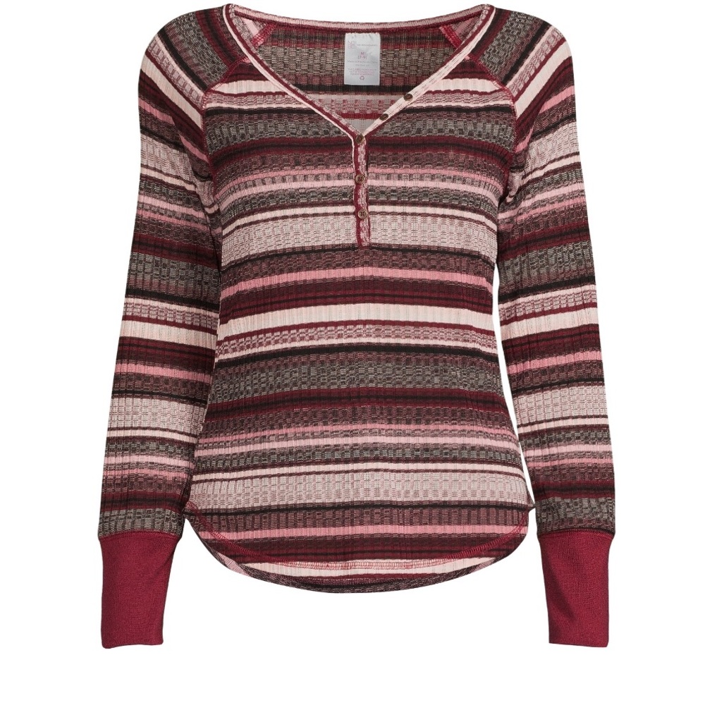 NWT XXXL Striped Henley Top for Juniors from No Boundaries